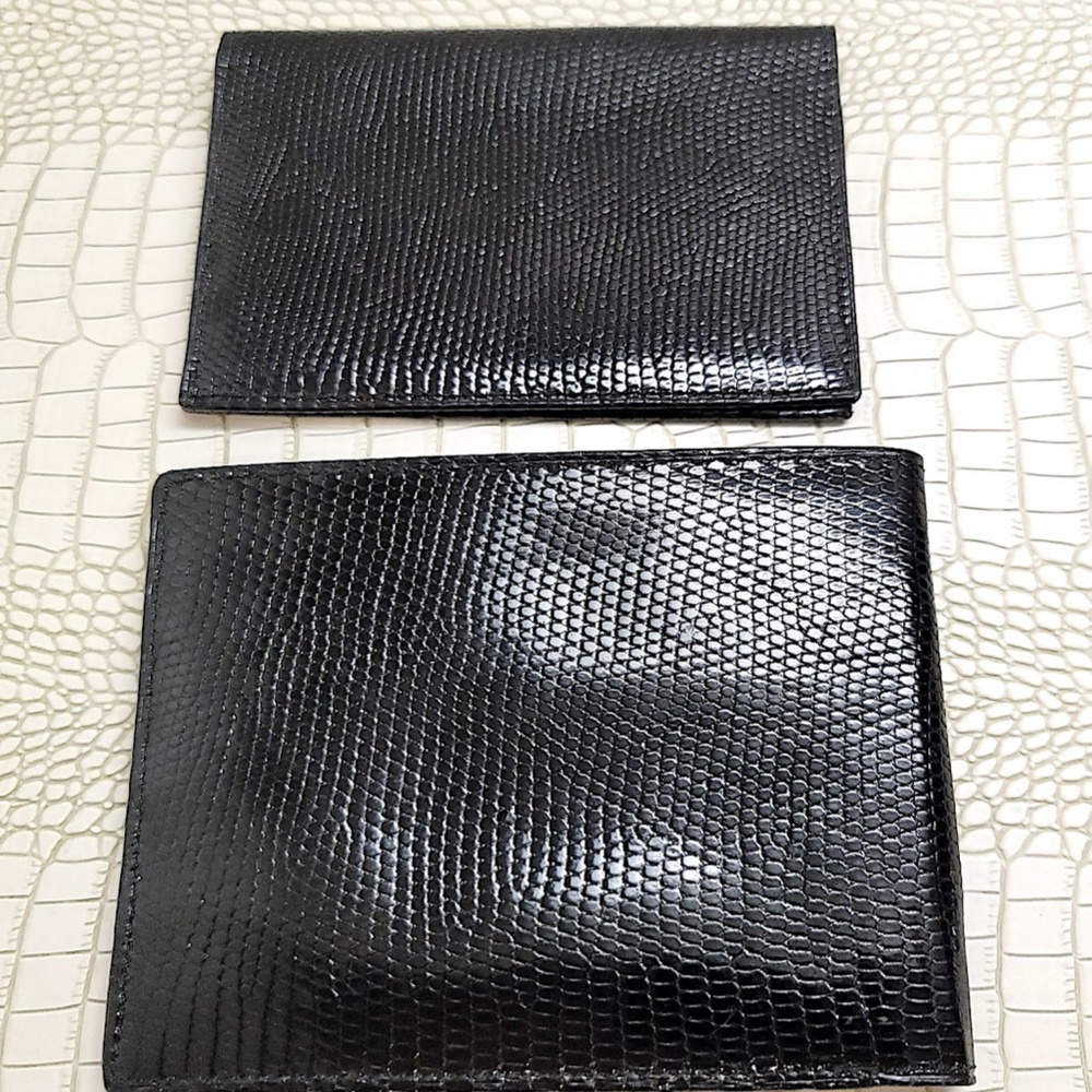 Super Rare Vintage Lizard Dunhill Bi-Fold Wallet&Card Holder